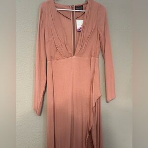Elegant Pink Long Sleeve Dress